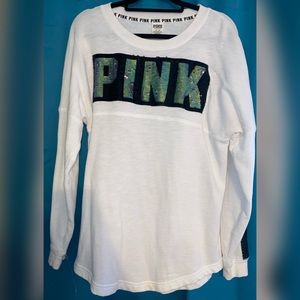 Pink Long Sleeve Sequence Shirt